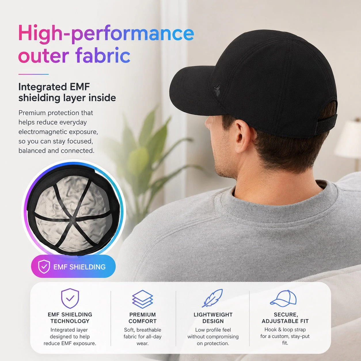 DefenderShield® Faraday Cap EMF Hat - Image 4